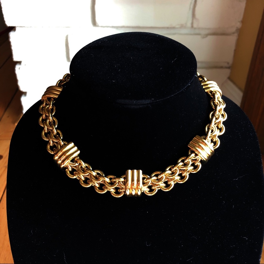 Vintage Gold Tone Choker Necklace